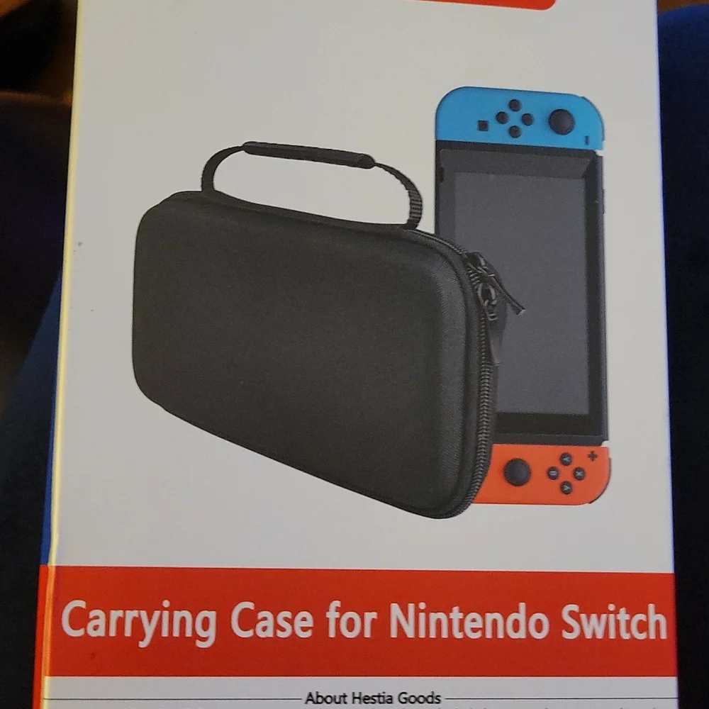 HESTIA GOODS carrying case for Nintendo Switch with hook loop Black  New